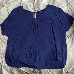 Madewell Blue Flutter-sleeve Top